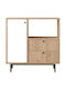 Sideboard made of Wood & Metal Oak-white 88x35.5x85cm