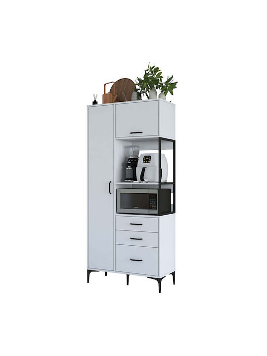 Μπουφές White Ξύλινος White 90x40x198.6cm