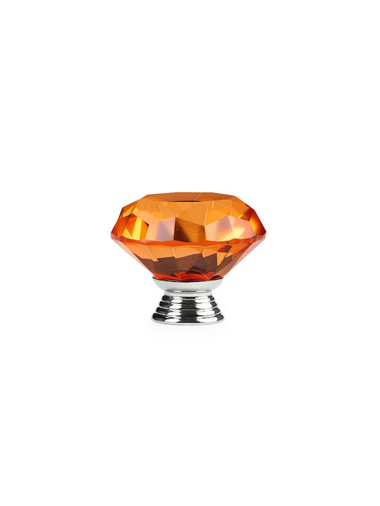 Möbelgriff aus Kristall in Orange Farbe F40mm