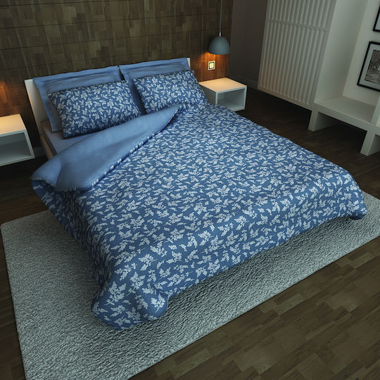 Charalambidis Textiles Set Dublu 4buc 200x260cm Cotton Albastru