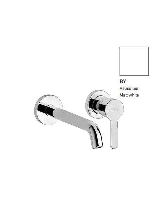 Paini Built-in Mixer & Spout Set for for Bathroom Sink White