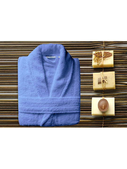 San Lorentzo Halat de baie cu Guler Blue 400gr/m²