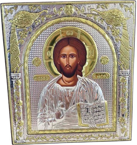 Silberne Ikone Van-m30xds 8x12cm Heilige Sophia Lokale Vergoldung