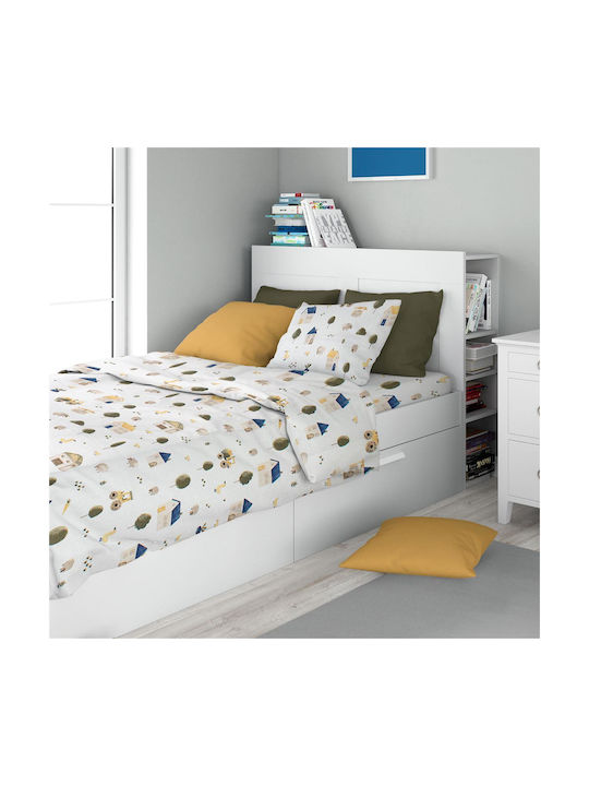 Dimcol Sheet Set Single Cotton White 160x240cm 3pcs