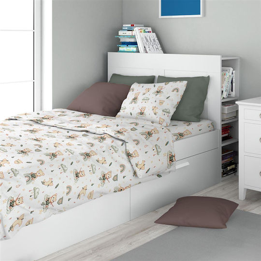 Dimcol Bettwäsche-Set Einzel Baumwolle White 160x240cm 3Stück