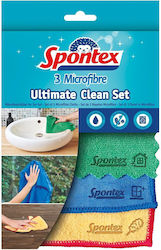 Комплект микрофибърни кърпи за почистване Spontex Microfibre Ultimate Clean, 3 броя
