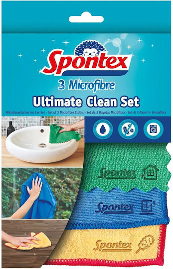 Πανάκια Καθαρισμού Spontex Microfibre Ultimate Clean Set 3 Cloths