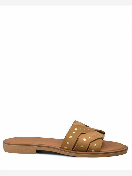 Women's Flat Sandals in Brown Color