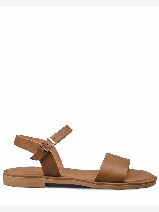 Flache Sandalen für Damen in Braun Farbe