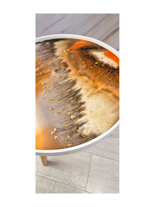 Rundes Beistelltisch Holz Orange M40xP40cm