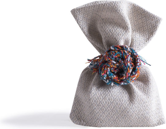 Beauty Home Fabric Pouch for Gift Gray 12x17cm.