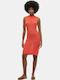 Sommer Mini Gestricktes Orange Kleid