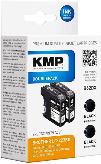 KMP Съвместима мастиленоструйна касета Brother LC-223BK 520 страници Черен 1бр