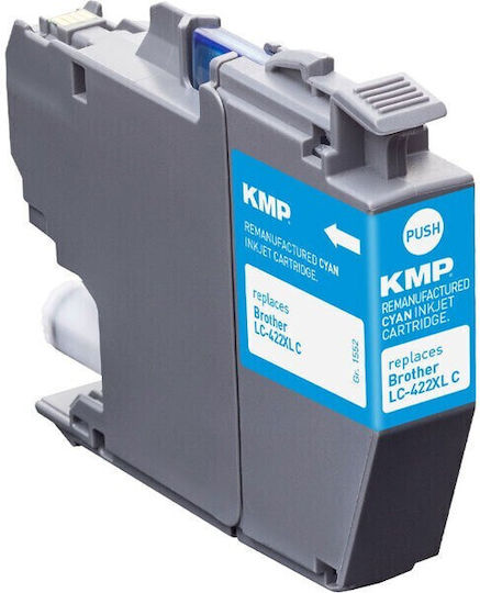 KMP Συμβατό Μελάνι Εκτυπωτή InkJet Brother LC422XLC 260 Σελίδων 20ml Κυανό 1τμχ