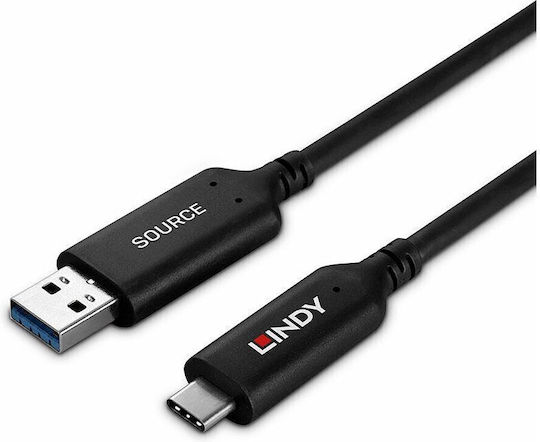 Lindy USB 3.2 Cable USB-C male - USB-A Μαύρο 25m 43396