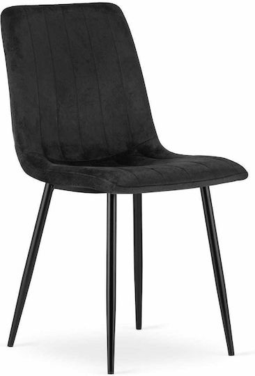 Stuhl Speisesaal Lava 43x51x90cm Black Velvet