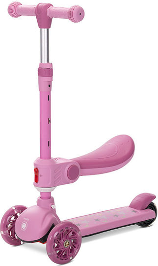 Lorelli Kids Scooter Foldable Speedster 3-Wheel with Seat for 12 Months Pink