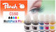 Peach Πακέτο Συμβατών Μελανιών Εκτυπωτή InkJet Canon GI-590 2600 Σελίδων 43ml Πολλαπλό (Color) 4τμχ