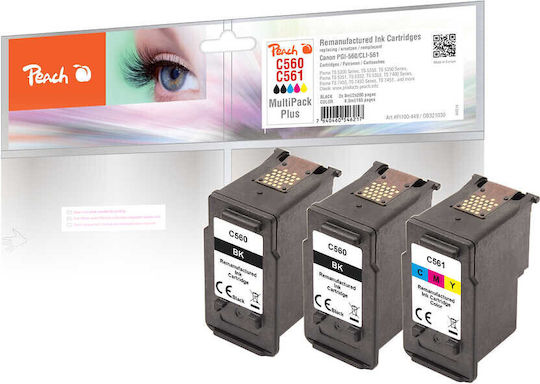 Peach Compatible Inkjet Printer Ink Canon PG-560/ CL-561 300 Pages 13ml Multiple (Color) 1pcs