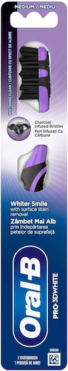 Oral-B Pro3d White Charcoal Οδοντόβουρτσα Medium White