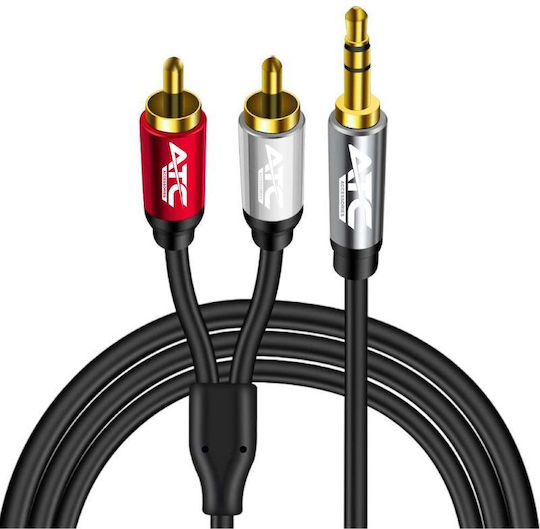 ATC Καλώδιο Ήχου 3.5mm male - RCA male Μαύρο 5m PRD-000024734