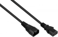Kabelmeister IEC C13 - IEC C14 Cable 0.5m Μαύρο SK1430-S005