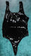 Ophelia's Dream Lingerie Metallic Teddy Black 10h4145