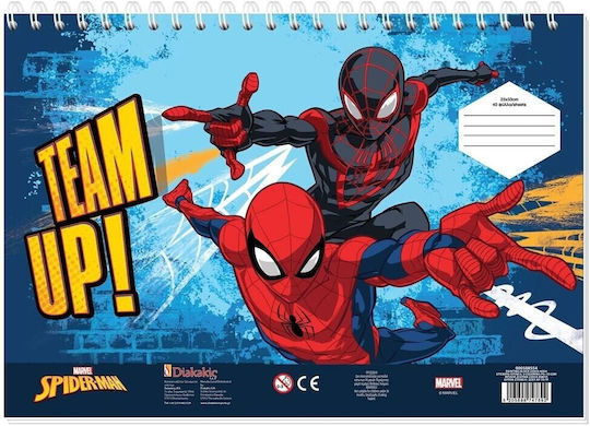 Spiderman Zeichenblock 23x33cm 40 Blatt Aufkleber Schablonen 508554