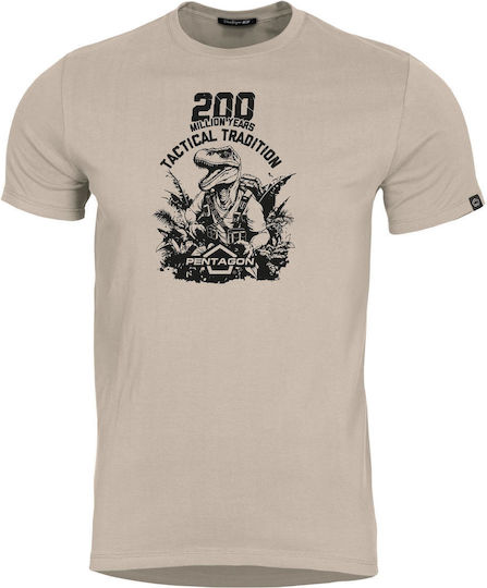 Pentagon T-rex T-shirt - Short Sleeve, Everyday Use, 04-beige-khaki