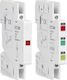 Lumină de semnalizare LED Etek EKSL1M-R-230 montată pe șină, roșie
