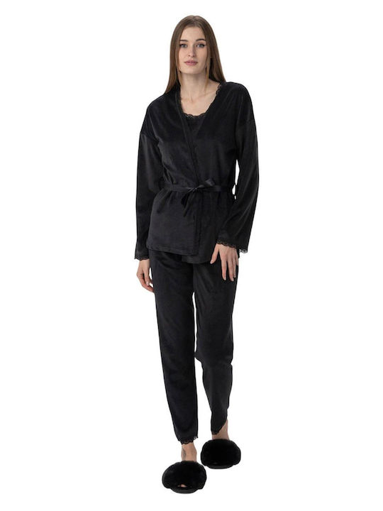 Mihra Winter Women's Pyjama Set Black