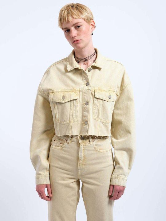 Women's Jean Jacket for Spring or Autumn Buff Yellow