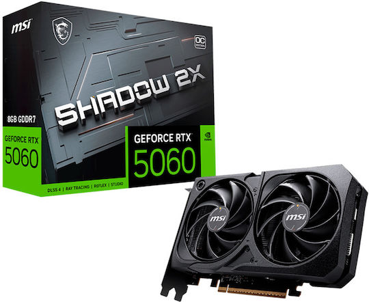 MSI GeForce RTX 5060 8GB GDDR7 8G SHADOW 2X OC Κάρτα Γραφικών