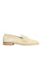 Leather Women's Moccasins in Beige Color