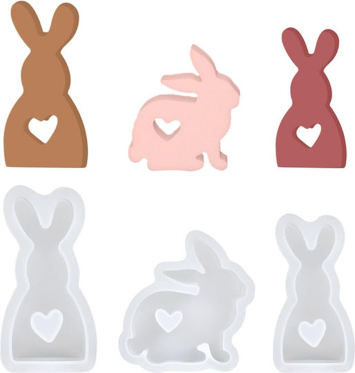 Silikonform Gießen Osterhase 3 Stück
