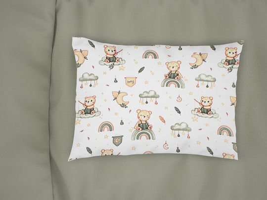 Dimcol Kids Cotton Pillowcase 50x70cm White-olive