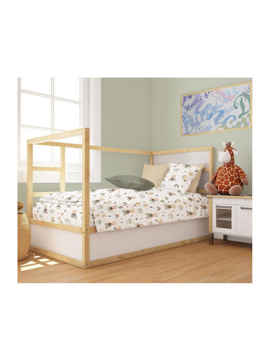 Dimcol Βρεφική Μαξιλαροθήκη από 100% Βαμβάκι White-olive 35x45εκ.