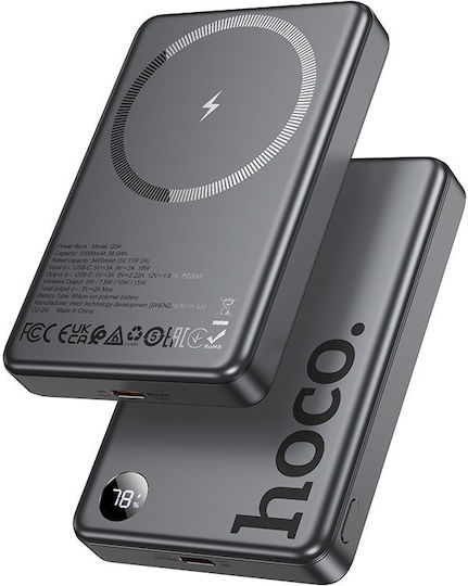 Hoco Q34 MagSafe Power Bank 10000mAh 20W с USB-C порт Power Delivery Metal Grey
