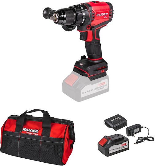 Raider R20 combo-03 Șurubelniță cu percuție Mașină de găurit Baterie 20V 1x4Ah