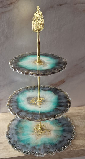 Glas Etagere 3 Etagen Mehrfarbig 1Stück