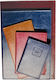 Telefonbuch Leder mit griechischem Alphabet Blau 9x16.5cm