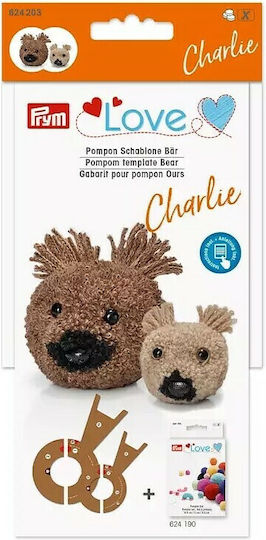 Charlie Bear Pom-Pom-Macher Werkzeug - Paket enthält 1 große Schablone, 1 kleine, Augen oder Nasen, 2 Prym Love 624203 Tiere - Erstellen Sie Ihr Lieblingstier (Pom-Pom-Gerät Code 624190 erforderlich, separat erhältlich)