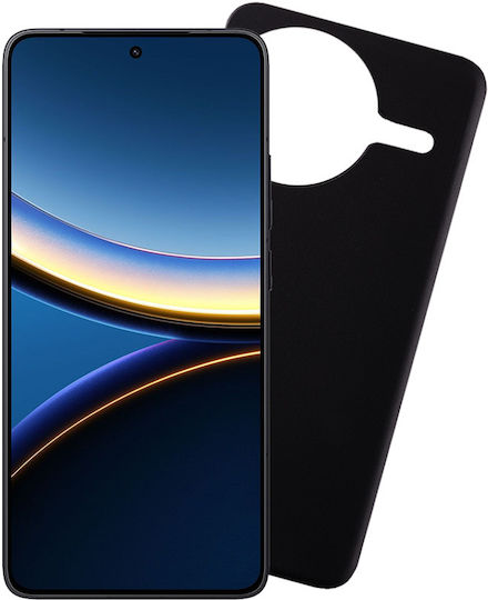 Volte-Tel Silikon Rückseitencover mit Nackenriemen Schwarz für Poco F7 Pro