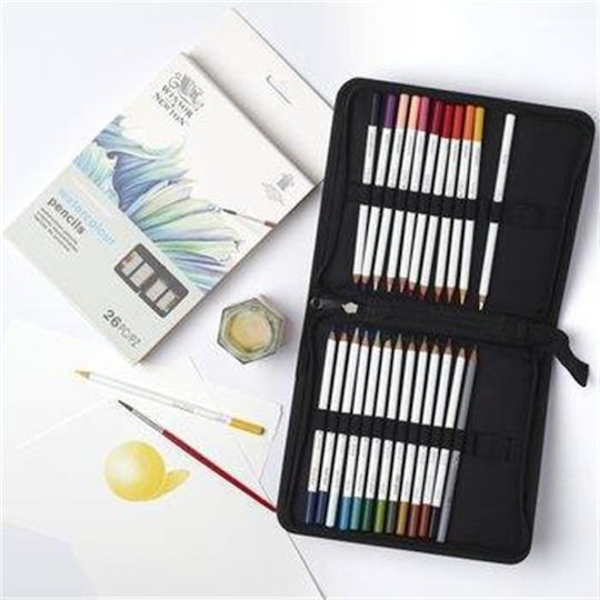 Winsor & Newton Fabric Case 26 Watercolour Pencils Brush Watercolour Collection