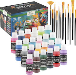 Nassau Paint Acrylic & 12 Brushes Ar0765/ge Toys