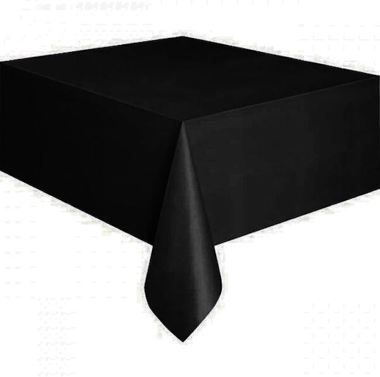 Schwarze einfarbige Kunststoff-Tischdecke 1,37x2,74m