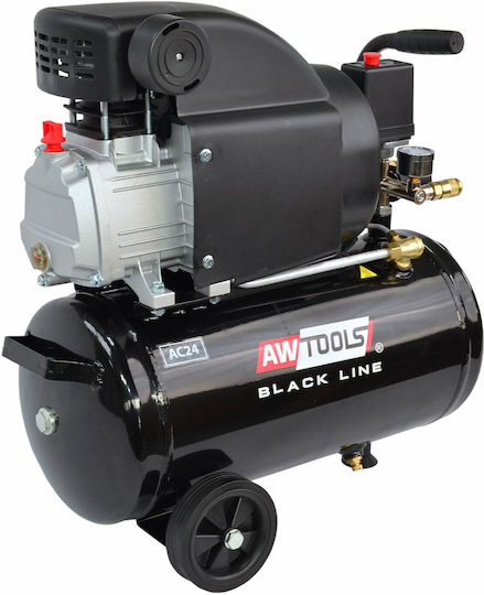 AWTools Compressor Einphasig Luftkompressor 93dB mit Leistung 2hp und Lufttank 24Es