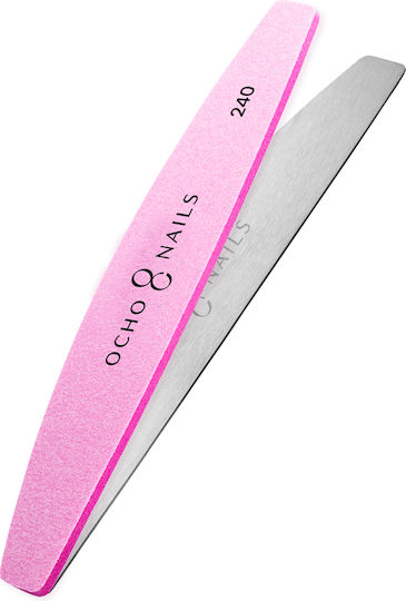 Ocho Nails Half-moon Metal File Core + Buffers 240 10 Pcs