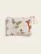 Beauty Home Forest Wood Animals Kids Wallet with Zipper Beige