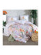 Pucioasa Set Husă de Pilotă Bumbac Dublă cu 2 Fețe de Pernă & 1 Cearsaf 200x220 Floral